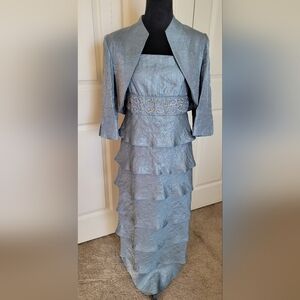 R & M Richards Size 6P Layered Embellished DRESS Set Mother Of BRIDE Groom